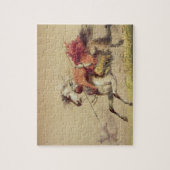 Blue Water Creek Battle by Alfred Jacob Miller Puzzle (Vertikal)