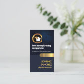 Blue Water Drop Layer Gold Tab Klempner Visitenkarte (Stehend Vorderseite)