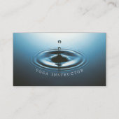 Blue Water Drop Ripple & OM Symbol YOGA Instructor Visitenkarte (Vorderseite)