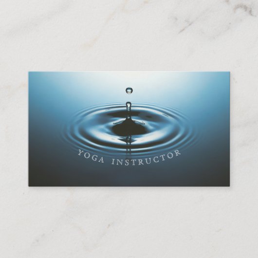 Blue Water Drop Ripple & OM Symbol YOGA Instructor Visitenkarte (Vorderseite)