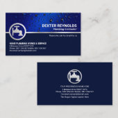 Blue Water Drop Silver Faucet Klempner Unternehmer Visitenkarte (Vorne/Hinten)