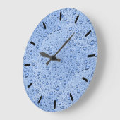 Blue water droplets große wanduhr (Winkel)