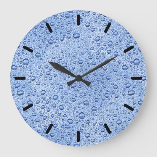 Blue water droplets große wanduhr (Vorderseite)