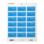 Blue Water Drops Address Label Adressaufkleber (Vorne)