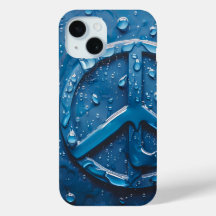 Blue Water Droptles Peace Symbol Phone Case