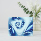 Blue Water Fine Fraktal Art Postkarte (Stehend Vorderseite)