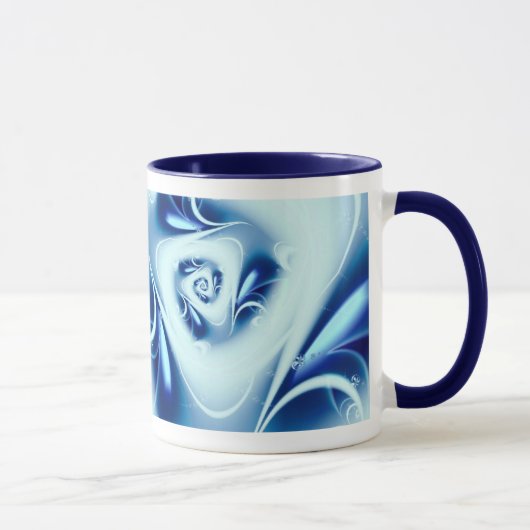 Blue Water Fine Fraktal Art Tasse (Rechts)