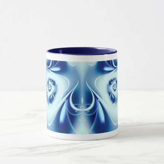Blue Water Fine Fraktal Art Tasse (Zentrum)