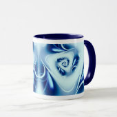 Blue Water Fine Fraktal Art Tasse (VorderseiteRechts)