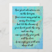 Blue Water Inspiration Zitat Abschluss Karten (Vorne/Hinten)