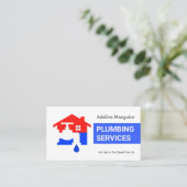 Blue Water Layer Plumbing Visitenkarte (Stehend Vorderseite)