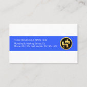 Blue Water Layer Plumbing Visitenkarte (Rückseite)