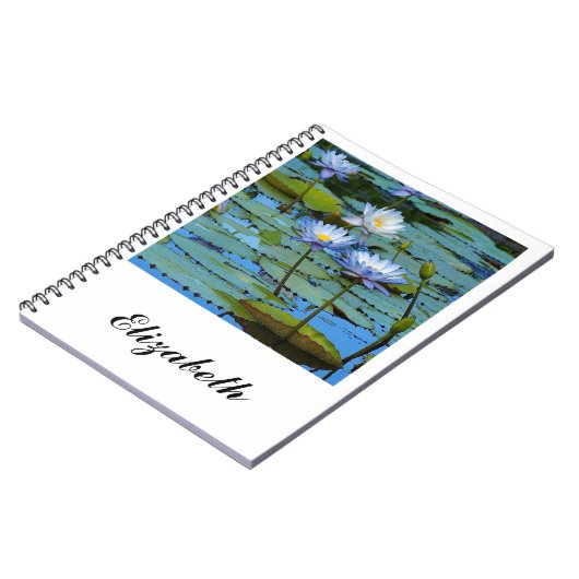 Blue Water Lilie Notebook Notizblock (Linke Seite)