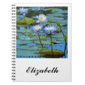 Blue Water Lilie Notebook Notizblock (Vorderseite)