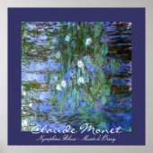 Blue Water-Lilien: Claude Monet Poster (Vorne)