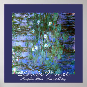 Blue Water-Lilien: Claude Monet Poster