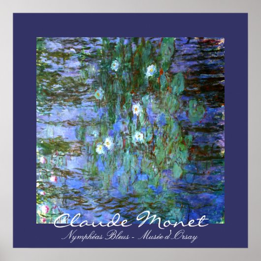 Blue Water-Lilien: Claude Monet Poster (Vorne)