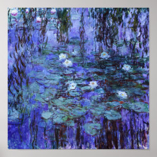 Blue Water Lilies Gemälde von Claude Monet Poster