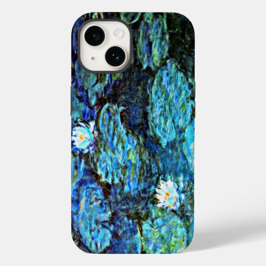 Blue Water-Lilies, Kunstmalerei, Case-Mate iPhone Hülle (Rückseite)