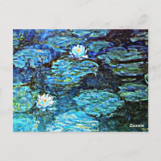Blue Water-Lilies, Kunstmalerei, Postkarte (Rückseite)