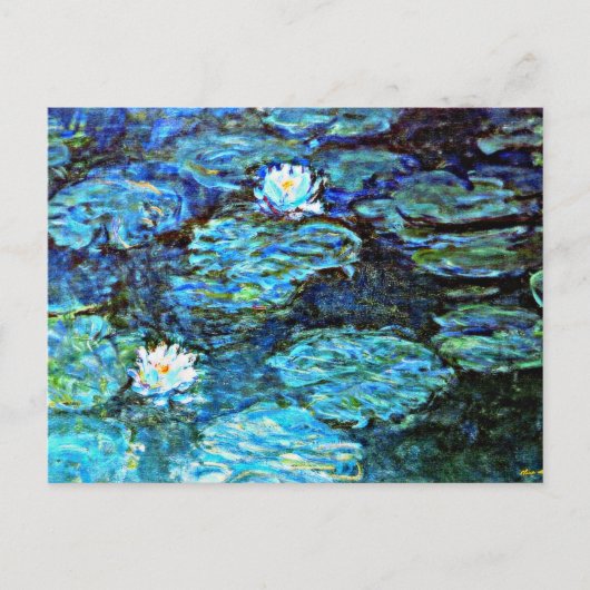Blue Water-Lilies, Kunstmalerei, Postkarte (Vorderseite)