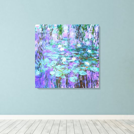 Blue Water Lilies von Claude Monet Leinwanddruck (Insitu (Holzboden))