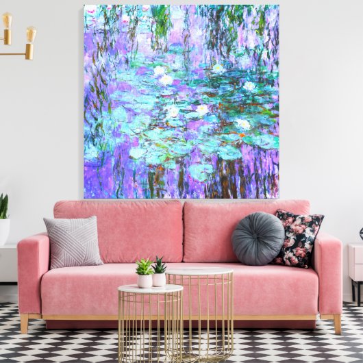 Blue Water Lilies von Claude Monet Leinwanddruck (Insitu (Wohnzimmer))