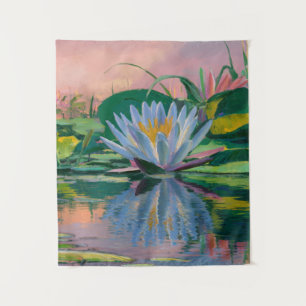 Blue Water Lilies von Claude Monet, Sunset, farben Wandteppich