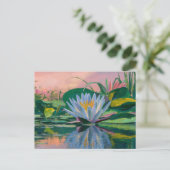 Blue Water Lilies von Claude Monet, Sunset Postkarte (Stehend Vorderseite)
