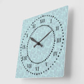 Blue Water Look römische Zahlen Wall Clock Quadratische Wanduhr (Winkel)