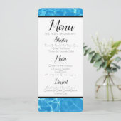 Blue Water Menu Einladung (Stehend Vorderseite)