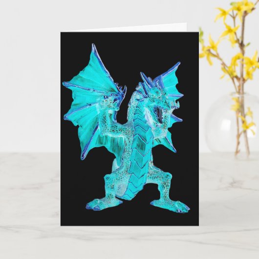 Blue Water Mystical Creature Design, Customisable Karte (Gelbe Blume)