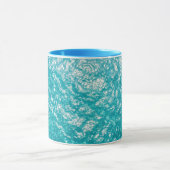 Blue Water Ocean Waves Pattern Coffee Mug Tasse (Zentrum)