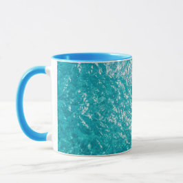 Blue Water Ocean Waves Pattern Coffee Mug Tasse