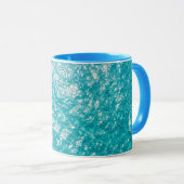 Blue Water Ocean Waves Pattern Coffee Mug Tasse (VorderseiteRechts)