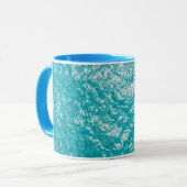 Blue Water Ocean Waves Pattern Coffee Mug Tasse (Vorderseite Links)