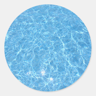 Blue Water Pool Elegante trendige Blank Template Runder Aufkleber