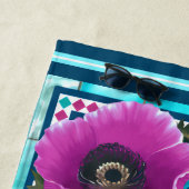 Blue Water Schlange & Pink Blume Pool Custom Strandtuch (Beispiel)