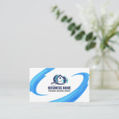 Blue Water Splash Power Waschhaus Reinigung Visitenkarte (Stehend Vorderseite)