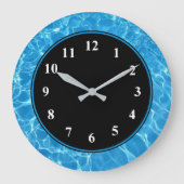 Blue Water Swimming Pool Wall Uhr in Schwarz (Vorderseite)