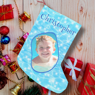 Blue Water Swimmingpool Surfer Diver Water Polo Fo Kleiner Weihnachtsstrumpf