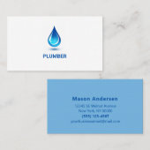 Blue Water Tropfen Beruflicher Klempnerservice Visitenkarte (Vorne/Hinten)