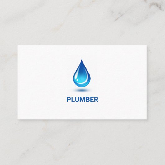 Blue Water Tropfen Beruflicher Klempnerservice Visitenkarte (Vorderseite)