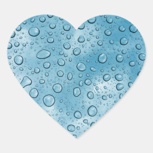 Blue Water Tropfen Fun Heart Sticker