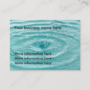 Blue Water Tropfen Wellen Business Card Visitenkarte
