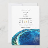Blue Water Tropical Atoll Island Beach Wedding Einladung (Vorderseite)