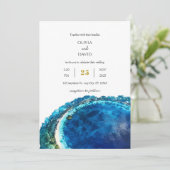 Blue Water Tropical Atoll Island Beach Wedding Einladung (Stehend Vorderseite)
