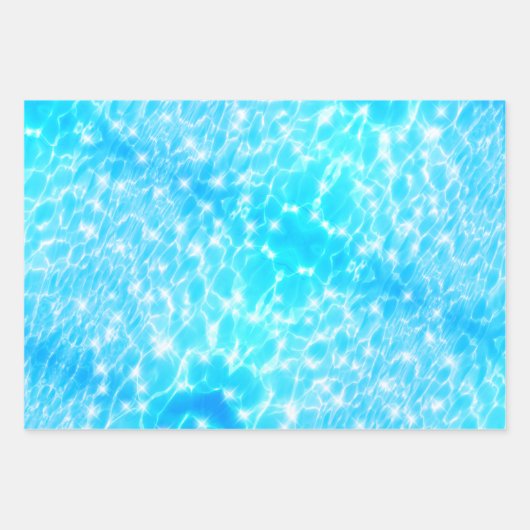 Blue Water wackelt Wasserstruktur cool moderne Chi Geschenkpapier Set (Vorderseite)
