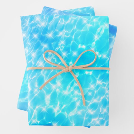 Blue Water wackelt Wasserstruktur cool moderne Chi Geschenkpapier Set (Beispiel)
