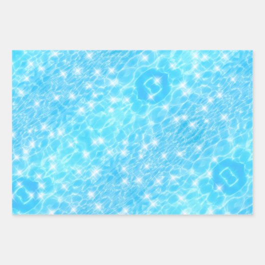 Blue Water wackelt Wasserstruktur cool moderne Chi Geschenkpapier Set (Vorderseite 3)